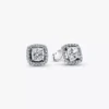 Quadratische Halo-Ohrringe aus Sterlingsilber