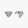 Radiant Heart & Floating Stone Ohrringe – Sterlingsilber