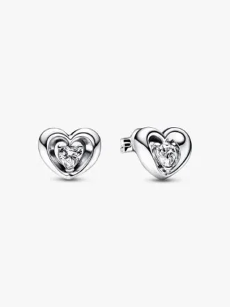 Radiant Heart & Floating Stone Ohrringe – Sterlingsilber Radiant Heart & Floating Stone Ohrringe – Sterlingsilber