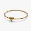 Radiating Heart Clasp Bangle – 14 Karat vergoldet