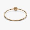 Radiating Heart Clasp Bangle – 14 Karat vergoldet