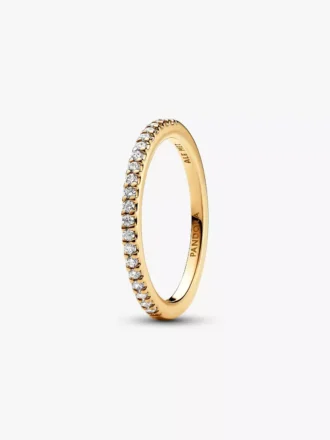 „Playful Love“ – Ring-Set mit goldenem, erhöhtem Herz und funkelndem Band (2er-Set)