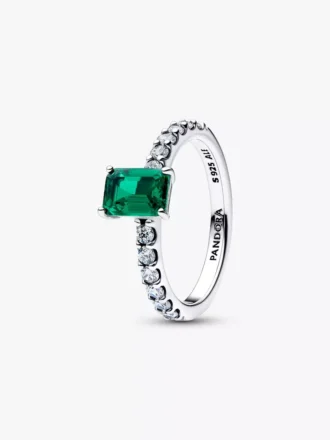Smaragdgrünes Eleganz-Set aus Ohrringen und Ringen, 2er-Set Smaragdgrünes Eleganz-Set aus Ohrringen und Ringen, 2er-Set