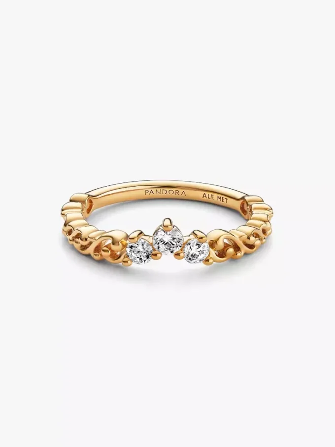 Regal Swirl Tiara-Ring, 14 Karat vergoldet