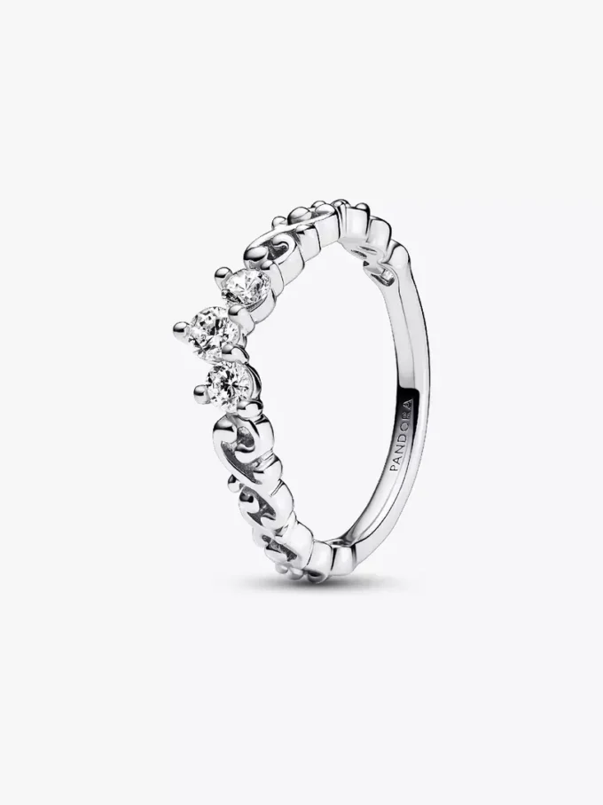 Regal Swirl Tiara-Ring aus Sterlingsilber