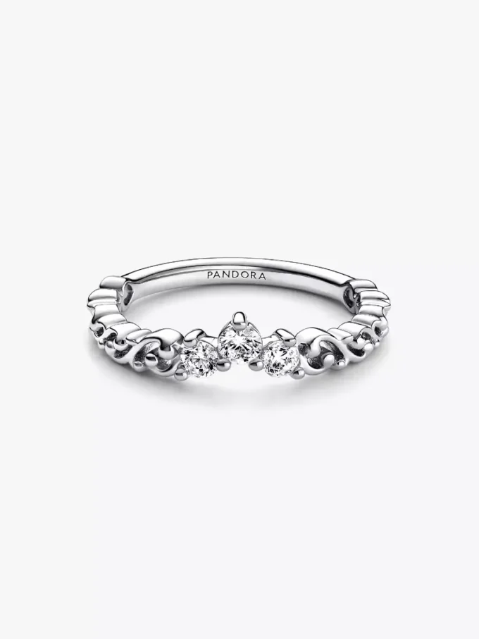 Regal Swirl Tiara-Ring aus Sterlingsilber
