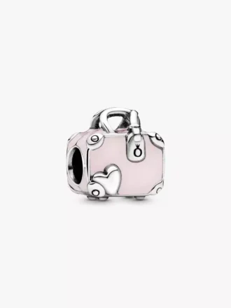 Reisetaschen-Charm in Rosa, Sterlingsilber
