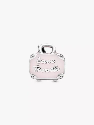 Reisetaschen-Charm in Rosa, Sterlingsilber