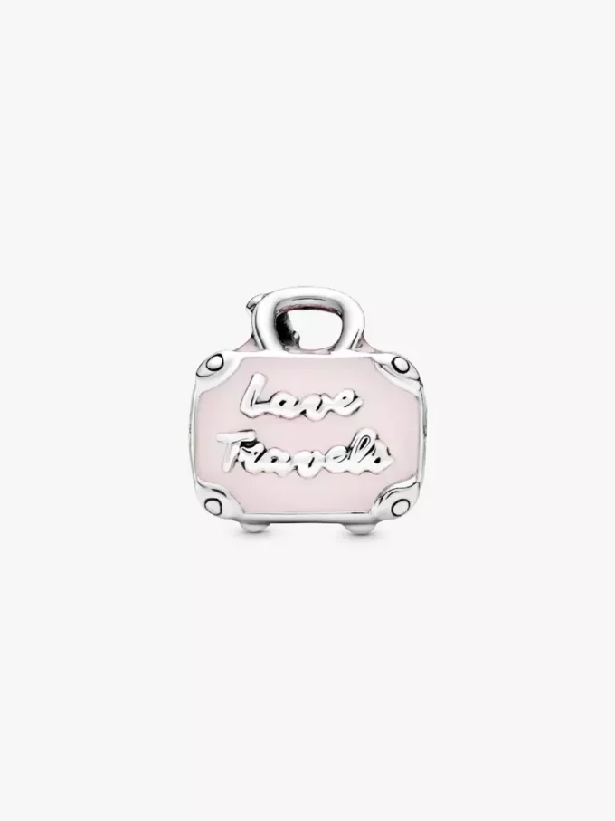 Reisetaschen-Charm in Rosa, Sterlingsilber Reisetaschen-Charm in Rosa, Sterlingsilber
