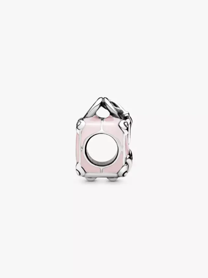 Reisetaschen-Charm in Rosa, Sterlingsilber Reisetaschen-Charm in Rosa, Sterlingsilber
