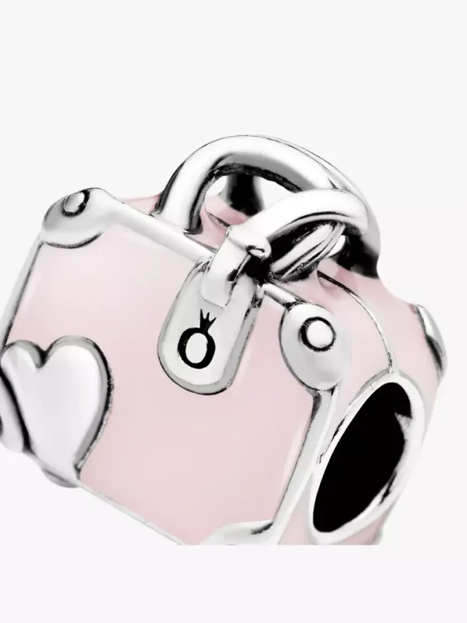 Reisetaschen-Charm in Rosa, Sterlingsilber Reisetaschen-Charm in Rosa, Sterlingsilber