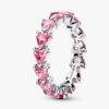Band of Pink Hearts Ring – Sterlingsilber