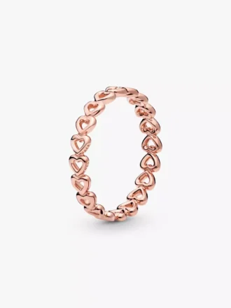 Ring „Band of Hearts“ mit 14-karätiger Roségoldbeschichtung