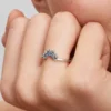 Ring „Celestial Blue Sparkling Moon“ aus Sterlingsilber