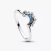 Ring „Celestial Blue Sparkling Moon“ aus Sterlingsilber