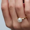 Ring mit barockbehandelter Süßwasserzuchtperle, 14 Karat vergoldet