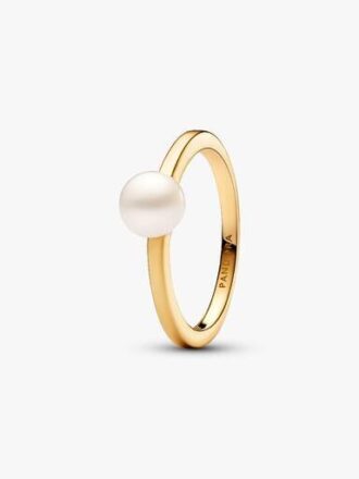 Ring mit behandelter Süßwasserzuchtperle – 14 Karat vergoldet