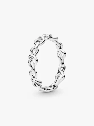 Ring mit geknoteten Herzen aus Sterlingsilber