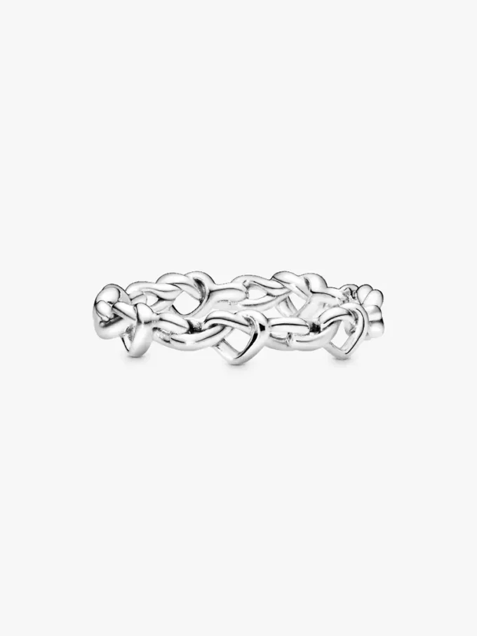 Ring mit geknoteten Herzen aus Sterlingsilber Ring mit geknoteten Herzen aus Sterlingsilber