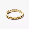Ring mit gewelltem Band, 14-karätige Vergoldung Ring mit gewelltem Band, 14-karätige Vergoldung