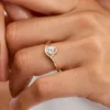 Ring mit gewelltem Herz, 14-karätige Vergoldung Ring mit gewelltem Herz, 14-karätige Vergoldung