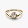 Ring mit gewelltem Herz, 14-karätige Vergoldung Ring mit gewelltem Herz, 14-karätige Vergoldung