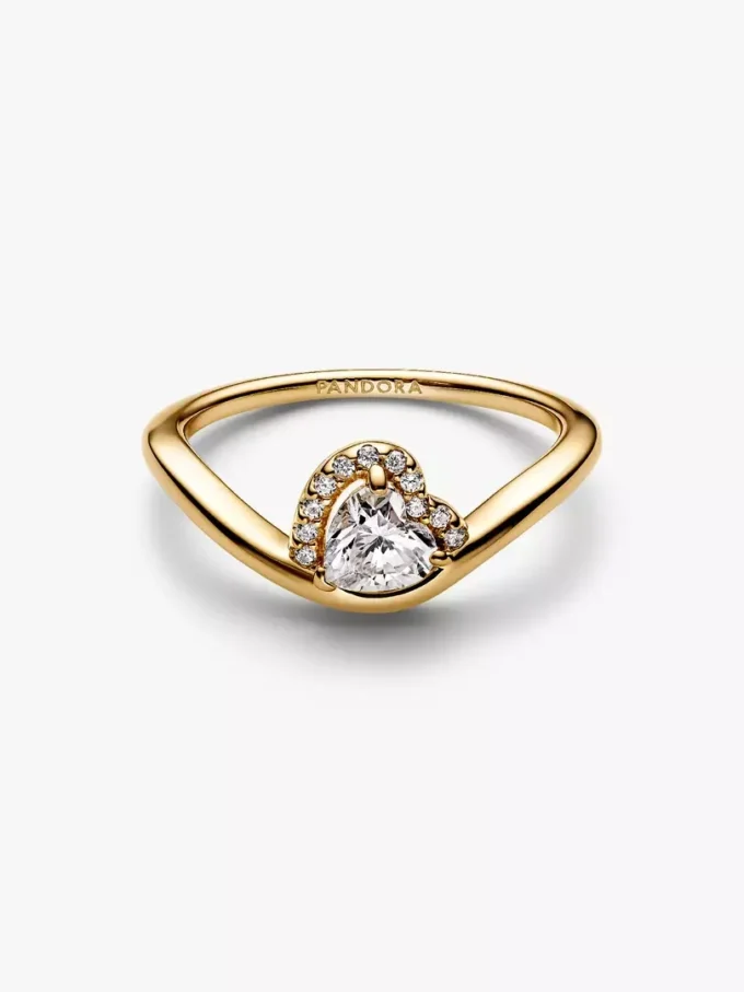 Ring mit gewelltem Herz, 14-karätige Vergoldung Ring mit gewelltem Herz, 14-karätige Vergoldung