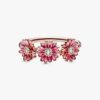 Ring „Pink Daisy Flower Trio“ – 14 Karat Roségold-Beschichtung