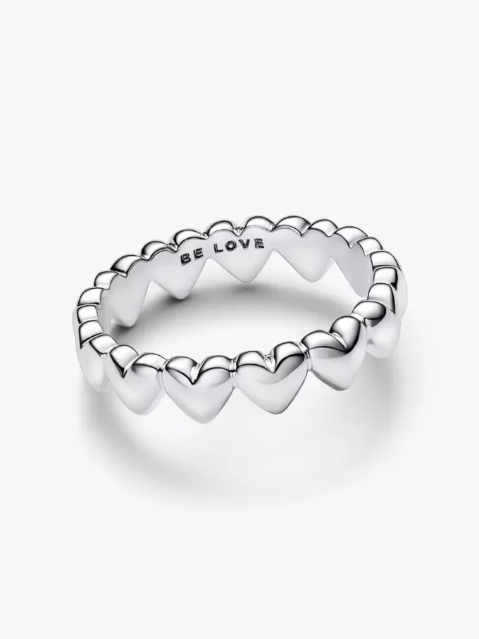 Ring „Row of Hearts“ aus Sterlingsilber