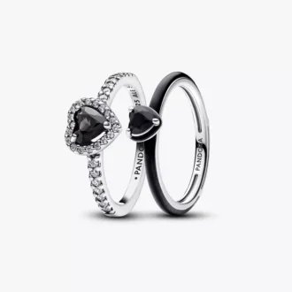 Ring-Set „Black Hearts“ (2er-Set)