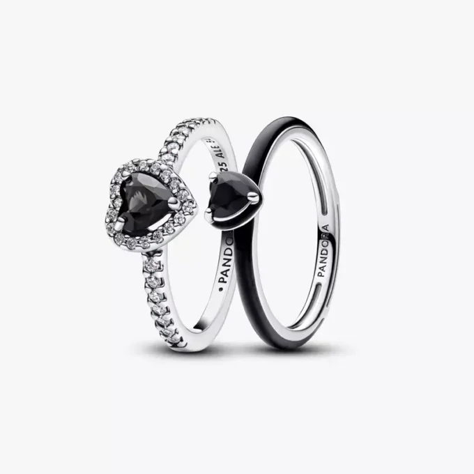 Ring-Set „Black Hearts“ (2er-Set)