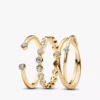 Ring-Set mit 3 laborgezüchteten Diamanten Ring-Set mit 3 laborgezüchteten Diamanten