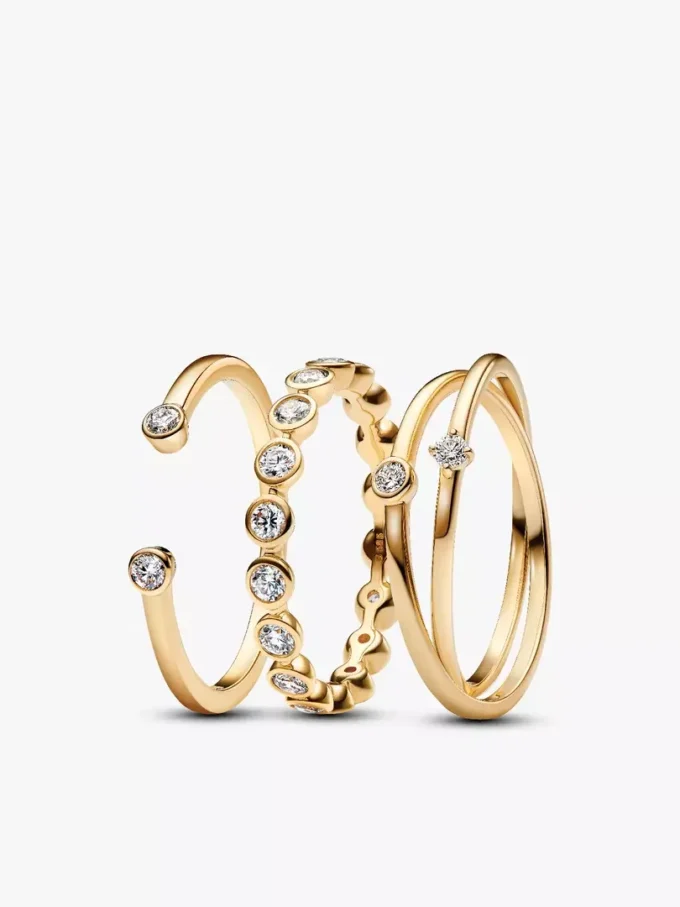 Ring-Set mit 3 laborgezüchteten Diamanten Ring-Set mit 3 laborgezüchteten Diamanten