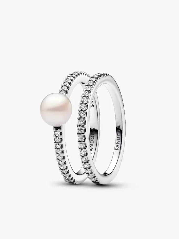 Ring-Set mit behandelten Süßwasser-Zuchtperlen, 2er-Set