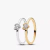 Ring-Set mit Herz aus im Labor gezüchteten Diamanten, 2er-Set