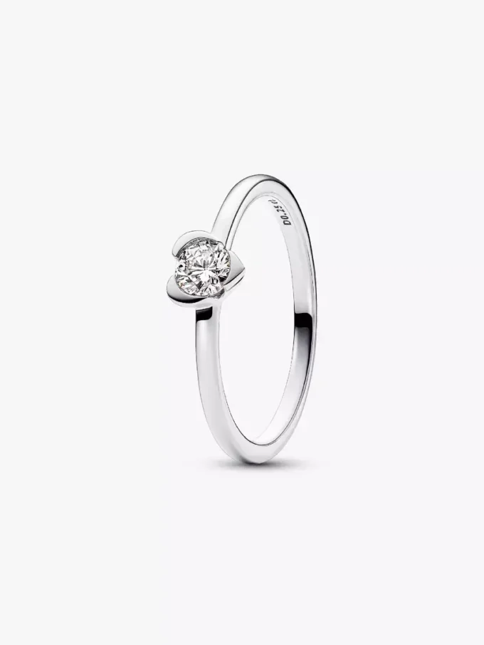 Ring-Set mit Herz aus im Labor gezüchteten Diamanten, 2er-Set