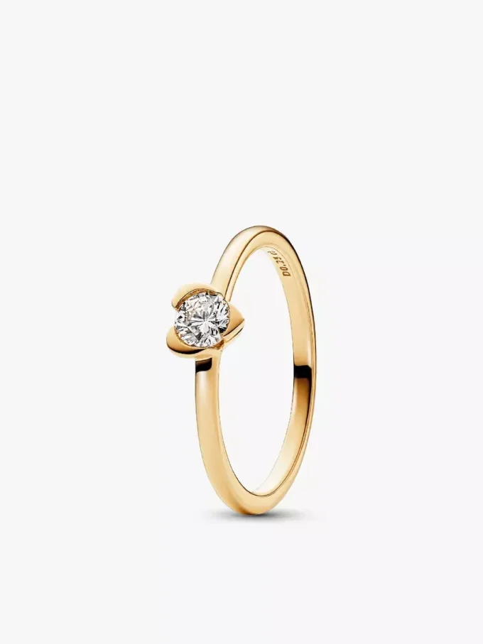 Ring-Set mit Herz aus im Labor gezüchteten Diamanten, 2er-Set