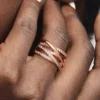 Ring „Sparkling & Polished Lines“ 14 Karat Roségold-Beschichtung