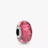 Wavy Fancy Pink Murano Glass Charm aus Sterlingsilber
