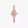 Rosa funkelnder Kronen-Solitärring, 14 Karat Roségold-Beschichtung