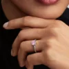 Rosa funkelnder Kronenring aus Sterlingsilber
