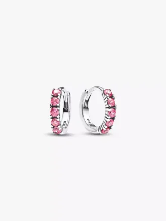 Rosa Huggie-Ohrringe aus Sterlingsilber