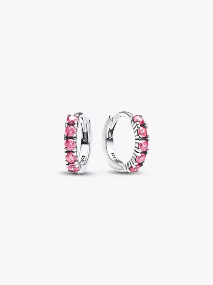 Rosa Huggie-Ohrringe aus Sterlingsilber Rosa Huggie-Ohrringe aus Sterlingsilber