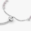 Rosa & klares Glitzer-Schiebearmband – Sterlingsilber