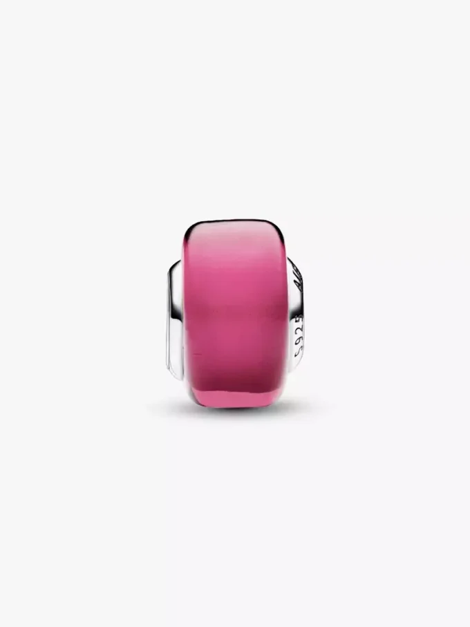 Rosa Mini-Murano Glass Charm aus Sterlingsilber Rosa Mini-Murano Glass Charm aus Sterlingsilber
