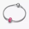 Rosa Mini-Murano Glass Charm aus Sterlingsilber Rosa Mini-Murano Glass Charm aus Sterlingsilber