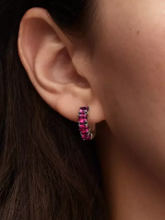Rosa Ohrringe aus Sterlingsilber
