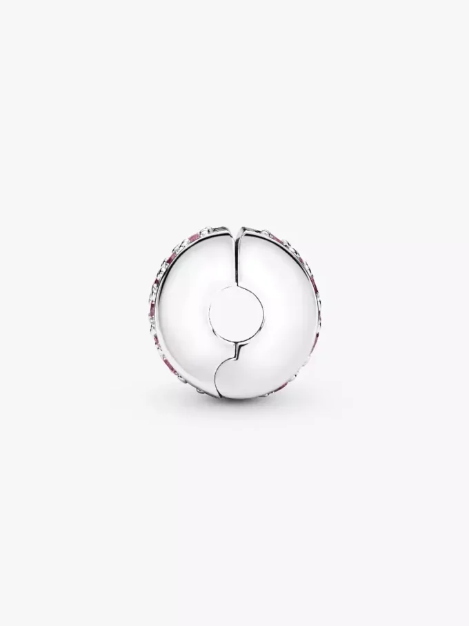 Rosa Pavé-Clip Charm aus Sterlingsilber Rosa Pavé-Clip Charm aus Sterlingsilber