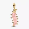 Rosa Raupen-Charm, 14-karätig vergoldet Rosa Raupen-Charm, 14-karätig vergoldet