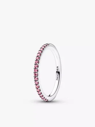 Funkelnder rosa Bandring aus Sterlingsilber